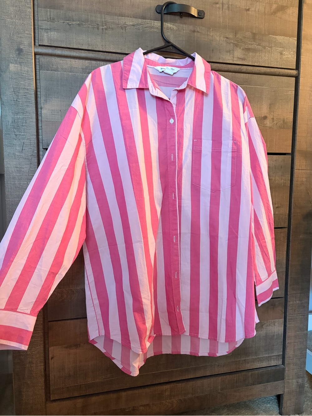 Old Navy Pink and Light Pink Striped Button-Down Shirt